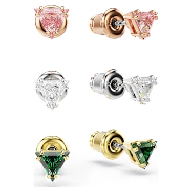 Clous d'oreilles Stilla, Taille Triangle, Multicolores, Finition mix de métal - Swarovski, 5746374