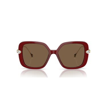 Ochelari de soare, Formă pătrată, Maro - Swarovski, 5746446