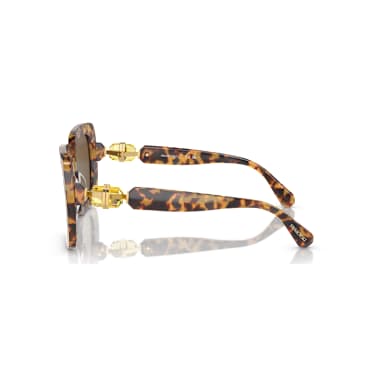 Okulary przeciwsłoneczne, Duży kryształ, Kształt kwadratowy, Brązowe - Swarovski, 5746493