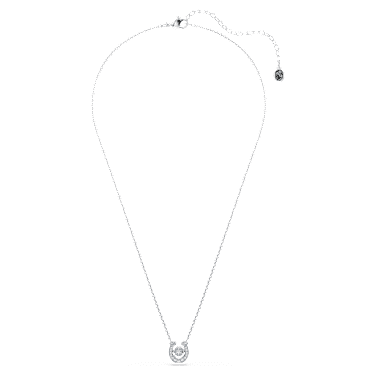 Symbolica pendant, Round cut, Pavé, Horse shoe, Blue, Rhodium