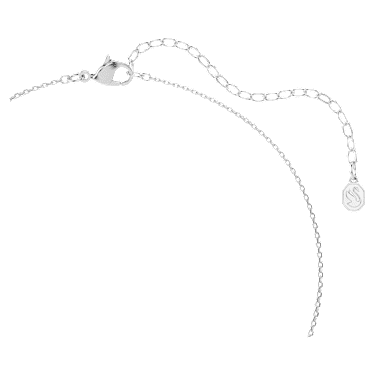 Symbolica pendant, Round cut, Pavé, Horseshoe, Blue, Rhodium plated - Swarovski, 5746562