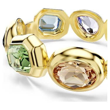 Gema cuff, Oversized crystals, Mixed cuts, Multicoloured, Gold-tone plated - Swarovski, 5746902