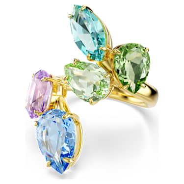Gema cocktail ring, Mixed cuts, Multicolored, 18K gold finish