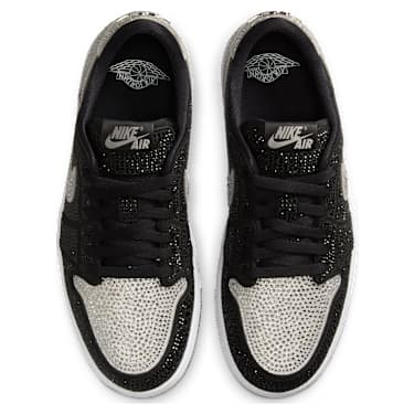 Women's Air Jordan 1 Retro Low OG sneaker with Swarovski Crystals, Black - Swarovski, 5747230
