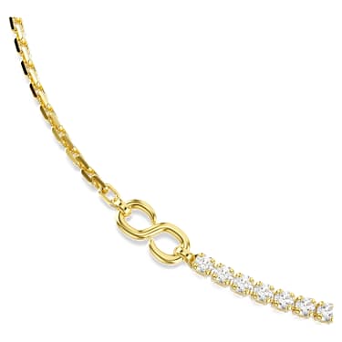 Matrix 項鏈, 圓形切割, 白色, 18K 金飾面 - Swarovski, 5747717