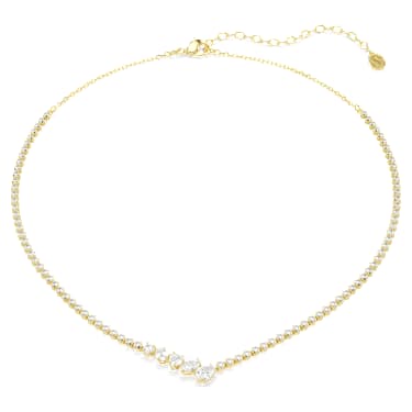 Mesmera 네크리스, 믹스 컷, 화이트, 18K 골드 피니시 - Swarovski, 5747931