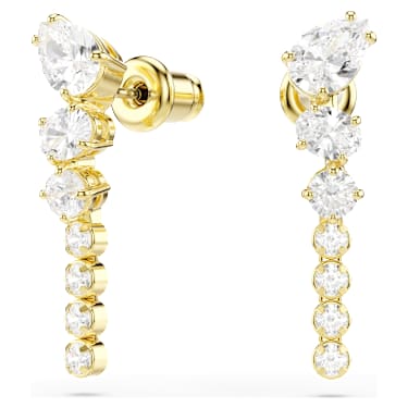 Mesmera Oorhangers, Verschillende slijpvormen, Wit, ‎18k gouden afwerking - Swarovski, 5747936