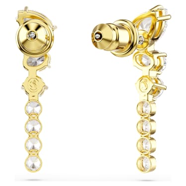 Mesmera 水滴形耳環, 混合式切割, 白色, 18K 金飾面 - Swarovski, 5747936