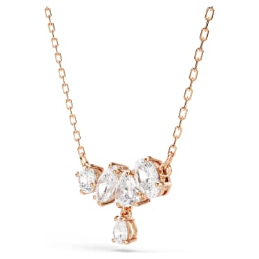 Verižica Mesmera, Mešani rezi, Bela, V videzu rožnatega zlata 18K - Swarovski, 5747996