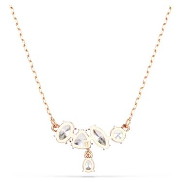 Mesmera 項鏈, 混合式切割, 白色, 18K 金（玫瑰金色）飾面 - Swarovski, 5747996