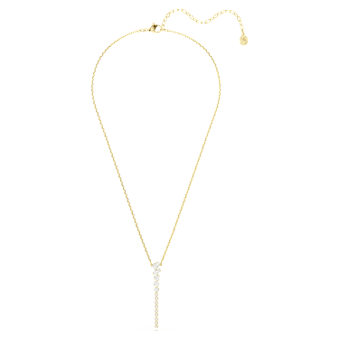 Mesmera Y字型ネックレス, ミックスカット, ホワイト, 18Kゴールドコーティング - Swarovski, 5747997