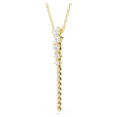 Mesmera Y形項鏈, 混合式切割, 白色, 18K 金飾面 - Swarovski, 5747997