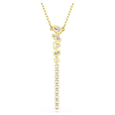 Colar Y Mesmera, Combinação de lapidações, Branco, Acabamento em ouro de 18 quilates - Swarovski, 5747997