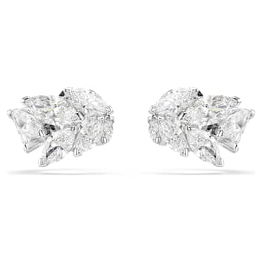 Pendientes ear cuff Mesmera, Talla marquisa, Blancos, Baño de rodio - Swarovski, 5747998