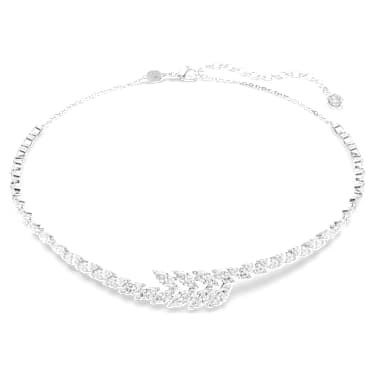 Mesmera 項鏈, 欖尖形切割, 白色, 鍍白金色 - Swarovski, 5748004