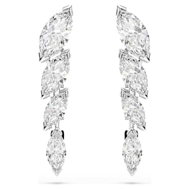 Mesmera 이어링, 마퀴즈 컷, 화이트, 로듐 플래팅 - Swarovski, 5748007