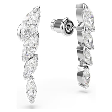 Boucles d'oreilles Mesmera, Taille marquise, Blanches, Métal rhodié - Swarovski, 5748007