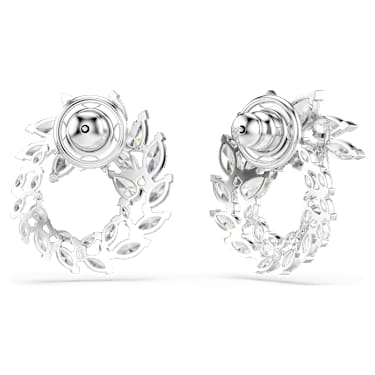 Anneaux d'oreilles Mesmera, Taille marquise, Blanches, Métal rhodié - Swarovski, 5748008