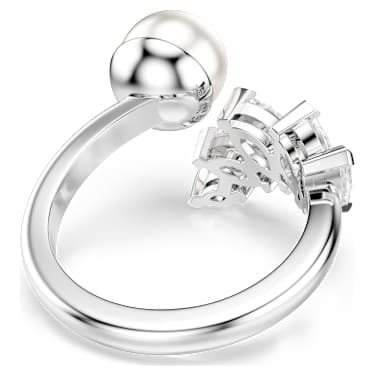 Mesmera オープンリング, クリスタル・パール, マーキスカット, ホワイト, ロジウム・プレーティング - Swarovski, 5748009
