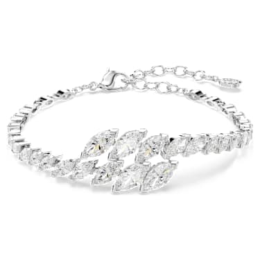 Brățară Mesmera, Tăietură marquise, Alb, Placat cu rodiu - Swarovski, 5748014