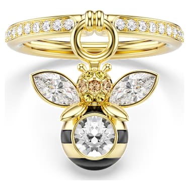 Idyllia ring met motief, Verschillende slijpvormen, Bij, Meerkleurig, Goudkleurige toplaag - Swarovski, 5748153