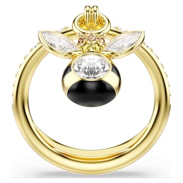 Prsten s motivem Idyllia, Různé výbrusy, Včelka, Vícebarevný, Pokoveno ve zlatém odstínu - Swarovski, 5748153