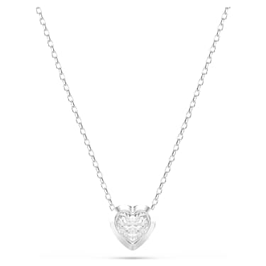 Eternity pendant, Lab-grown diamonds 0.5 ct tw, Heart shape, Sterling silver - Swarovski, 5748366