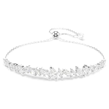Mesmera bracelet, Marquise cut, White, Rhodium plated - Swarovski, 5748650