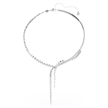 Colier în Y Mesmera, Tăieturi mixte, Alb, Placat cu rodiu - Swarovski, 5748652