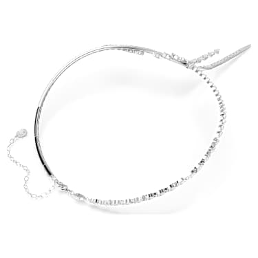 Mesmera Y形項鏈, 混合式切割, 白色, 鍍白金色 - Swarovski, 5748652
