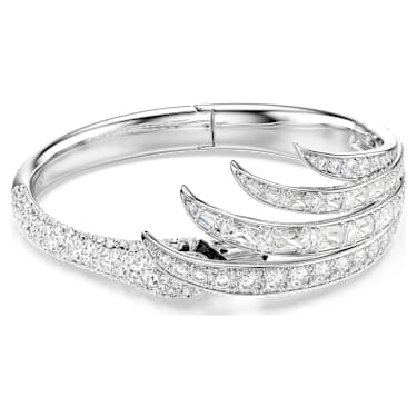 Bracelet-jonc Vienna, Tailles variées, Cygne, Blanc, Métal rhodié - Swarovski, 5749066