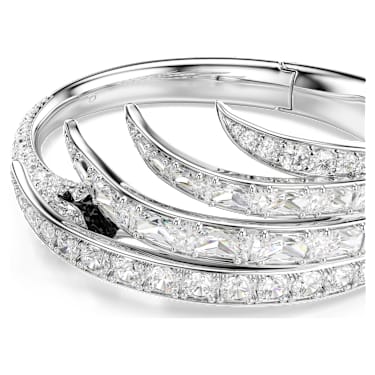 Vienna กำไล, ผสมผสานเหลี่ยมเจียระไนหลายหลายรูปแบบ, หงส์, ขาว, เคลือบโรเดียม - Swarovski, 5749066