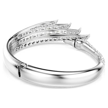 Vienna bangle, Mixed cuts, Swan, White, Rhodium plated - Swarovski, 5749066