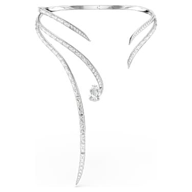Verižica Vienna, Mešani rezi, Bela, Prevleka iz rodija - Swarovski, 5749067