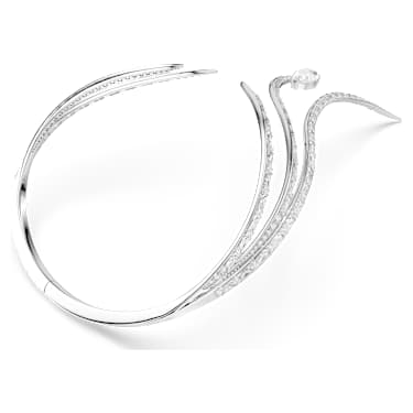 Vienna 項鏈, 混合式切割, 白色, 鍍白金色 - Swarovski, 5749067