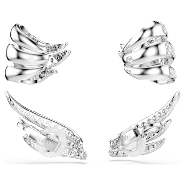 Vienna ear cuffs, Mixed cuts, Swan, White, Rhodium plated - Swarovski, 5749071