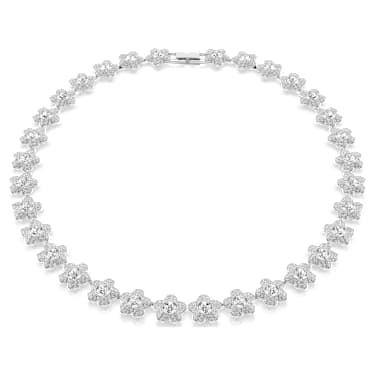 Collar Ariana Grande x Swarovski, Talla redonda, Flor, Blanco, Baño de rodio - Swarovski, 5749179