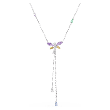Ariana Grande x Swarovski Y字型ネックレス, ミックスカット, トンボ, マルチカラー, ロジウム・プレーティング - Swarovski, 5749183