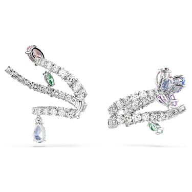 Σετ σκουλαρίκια-χειροπέδα Ariana Grande x Swarovski, Μείξη κοπών, Πολύχρωμο, Επιμετάλλωση ροδίου - Swarovski, 5749184