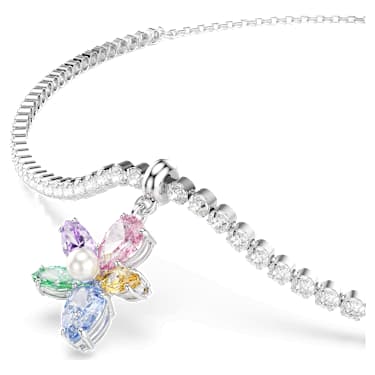 Girocollo Ariana Grande x Swarovski, Taglio misto, Fiore, Multicolore, Placcato rodio - Swarovski, 5749189