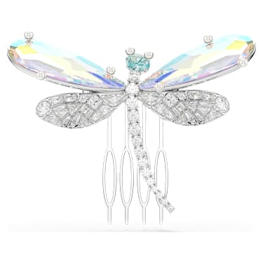 Ariana Grande x Swarovski Brosch och håraccessoar, Kristallpärla, Blandade slipningar, Trollslända, Vit, Rodiumpläterad - Swarovski, 5749193