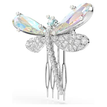 Ariana Grande x Swarovski Brosch och håraccessoar, Kristallpärla, Blandade slipningar, Trollslända, Vit, Rodiumpläterad - Swarovski, 5749193