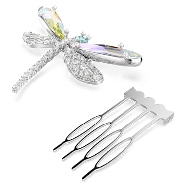 Ariana Grande x Swarovski Brosch och håraccessoar, Kristallpärla, Blandade slipningar, Trollslända, Vit, Rodiumpläterad - Swarovski, 5749193