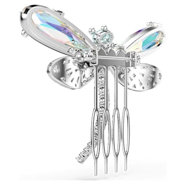 Ariana Grande x Swarovski Brosch och håraccessoar, Kristallpärla, Blandade slipningar, Trollslända, Vit, Rodiumpläterad - Swarovski, 5749193