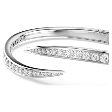 Obročasta zapestnica Vienna, Okrogli rez, Labod, Bela, Prevleka iz rodija - Swarovski, 5749200