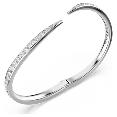 Vienna 뱅글, 라운드 컷, 스완, 화이트, 로듐 플래팅 - Swarovski, 5749200