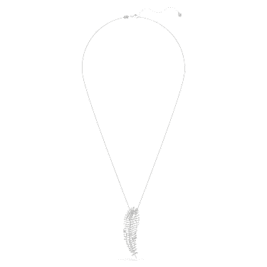 Vienna 链坠和胸针, 混合切割, 羽毛, 白色, 镀铑 - Swarovski, 5749209