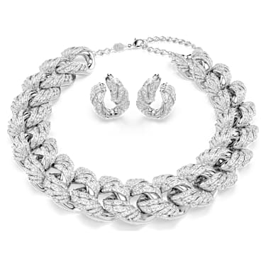 Vienna set, Set (2), Mixed cuts, White, Rhodium plated | Swarovski