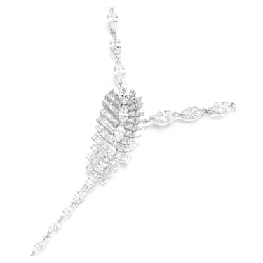 Naszyjnik Y Vienna, Szlify różnorodne, Pióro, Biały, Powłoka z rodu - Swarovski, 5749265