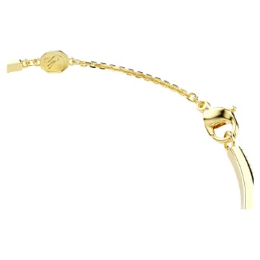 Bracelete Lifelong, Lapidação redonda, Coração, Branca, Lacado a dourado - Swarovski, 5749269